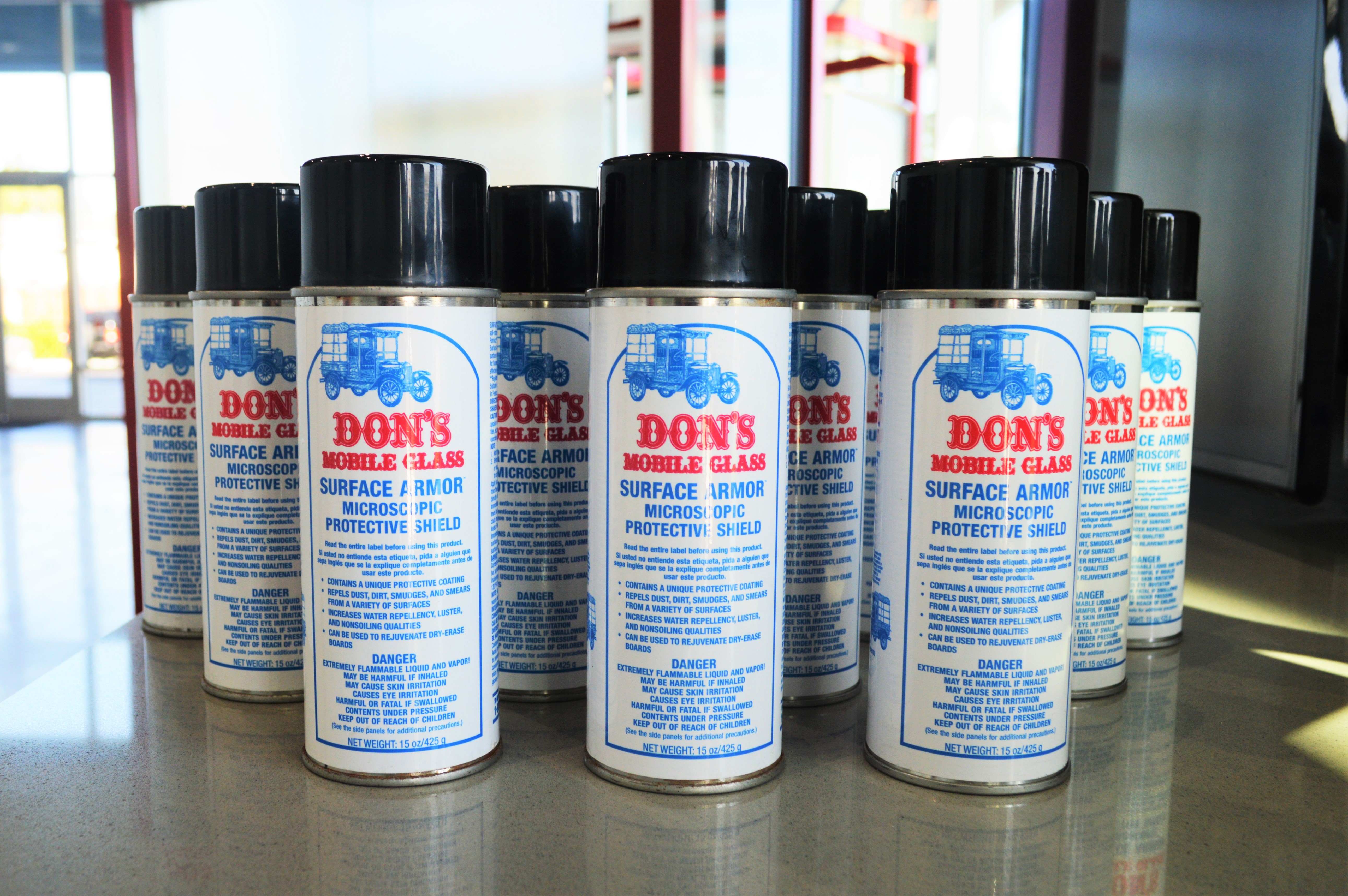 Don’s Mobile Glass Professional Surface Armor 12 (15oz) Spray Cans