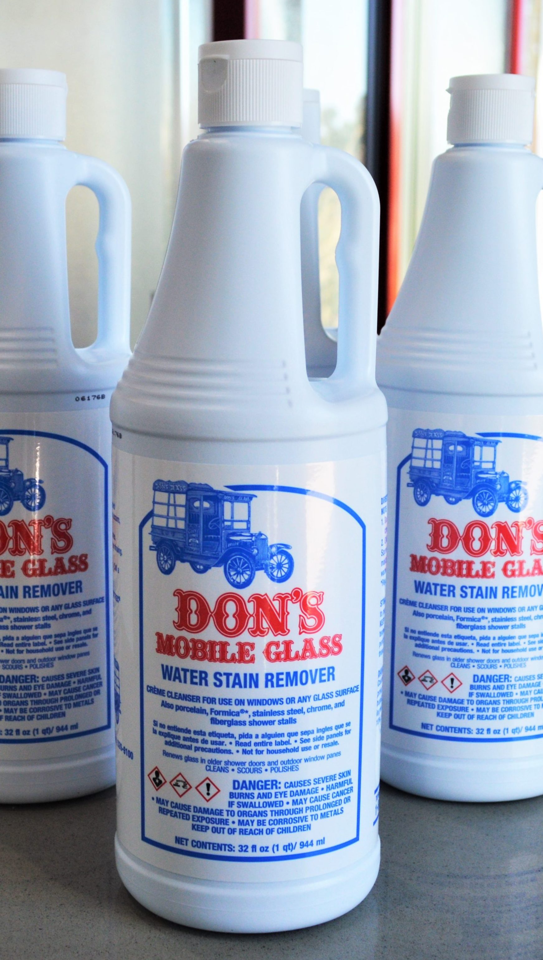 Don’s Mobile Glass Professional Water Stain Remover 6 (32oz) Bottles